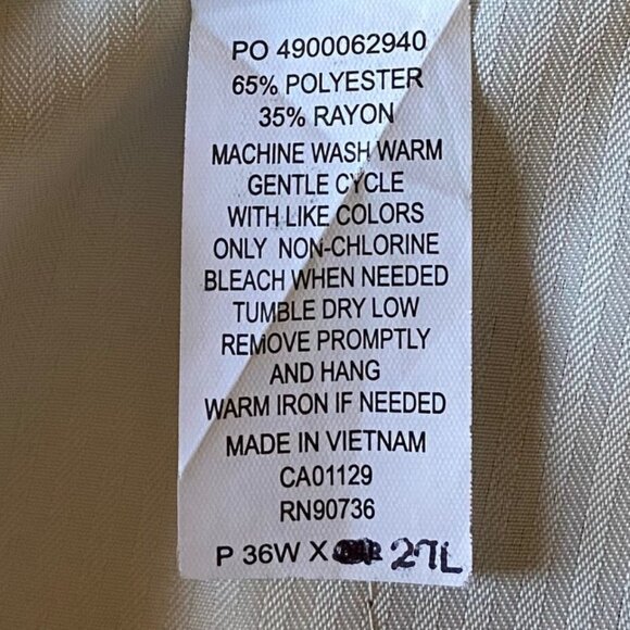 -Lauren Ralph Lauren Tan Dress Pants W36 L27 - Picture 6 of 6